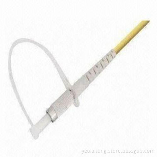 DIN fiber patch cord, active device termination